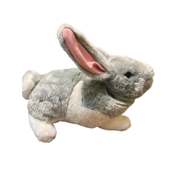 Vintage Sun Point Ltd Plush Bunny Rabbit Stuffed Animal Realistic Gray White 16" - Picture 3 of 5